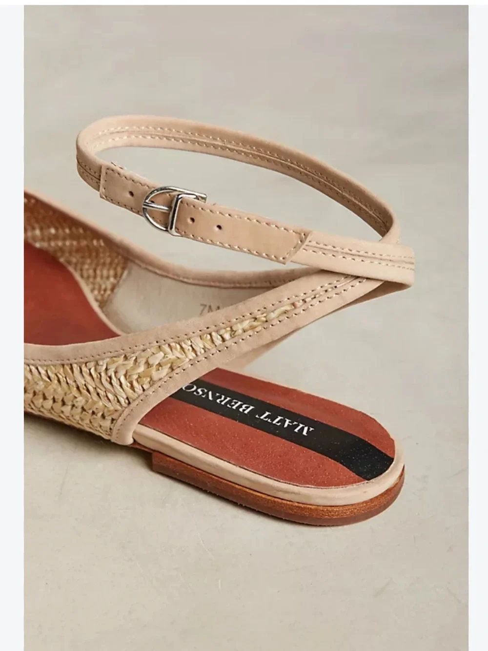 Matt Bernson Zola D’Orsay ankle strap flats Honey Raffia. 7. Great shape w/box
